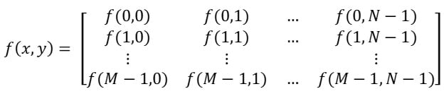 Digital Image Representation in Matrix Form