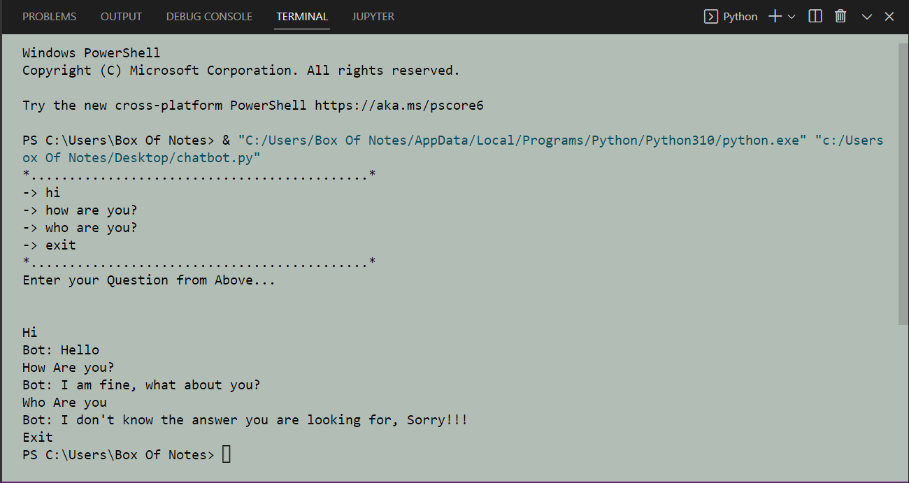 Chatbot in Python with Explanation