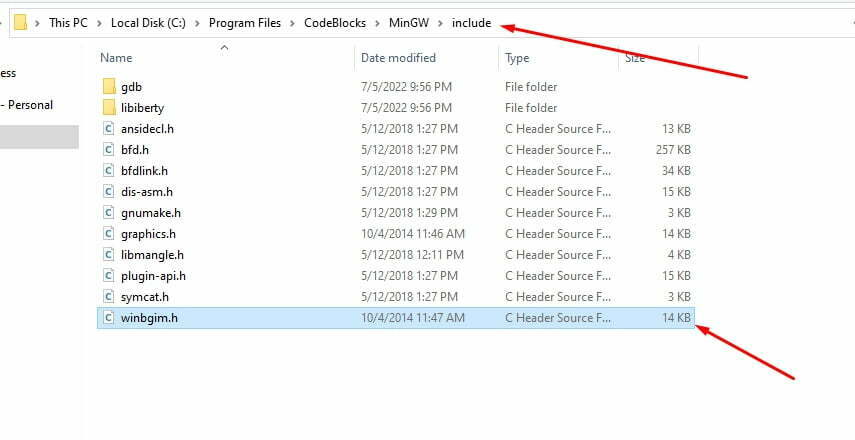 winbgim.h file into the include folder of CodeBlocks